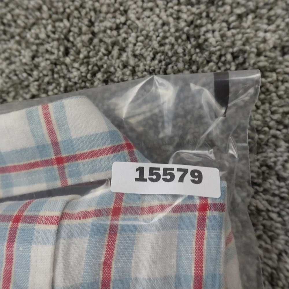 Banana Republic Shirt‎ Mens S White Plaid Linen Blend Short Sleeve Lightweight